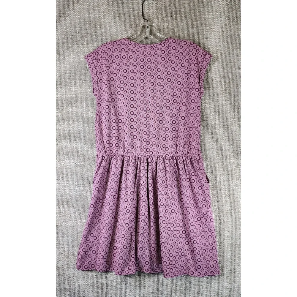 Garnet Hill Kids 100% Organic Cotton Sleeveless Floral Dress Girls XL Purple EUC